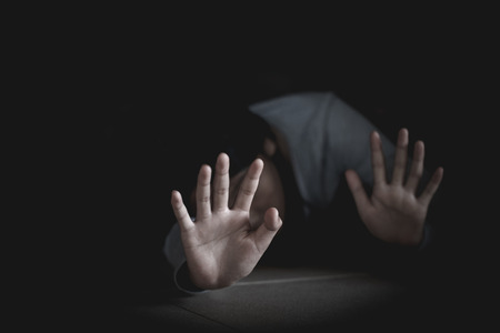 stop violence against child and women's, child violence and abused concept, trafficking Concept.の写真素材