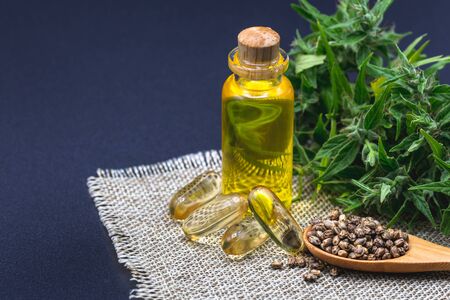 CBD oil hemp products. CBD oil cannabis extract, Medical cannabis concept.の写真素材