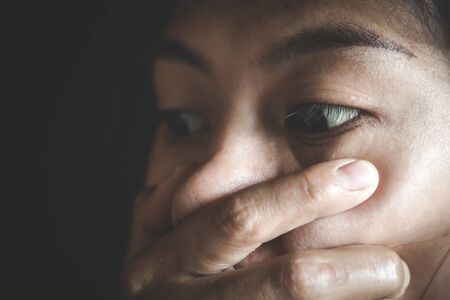 The concept of stopping violence against women andand human trafficking,  Stop sexual harassment and...