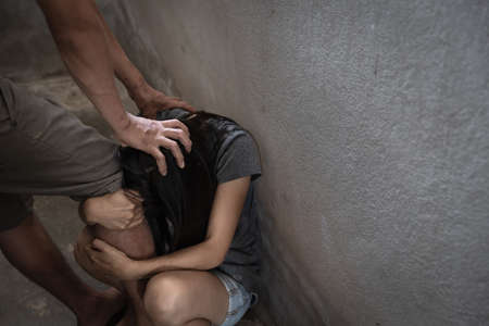Men are violently assaulting their women, Husband beating and smothering wife during argument, Woman...