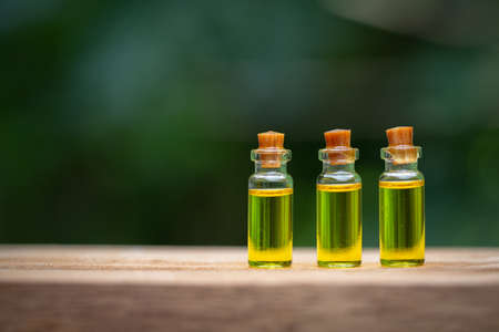 CBD oil hemp products, Medicinal cannabis with extract oil in a bottle. Medical cannabis conceptの写真素材