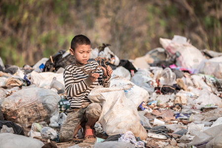 Children are junk to keep going to sell because of poverty, World Environment Day, Child labor, ...