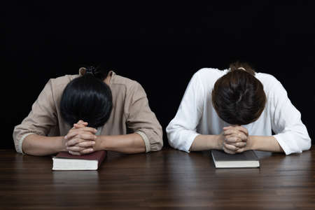 woman hands praying to god with the bible. Woman Pray for god blessing. Religious beliefs Christian...
