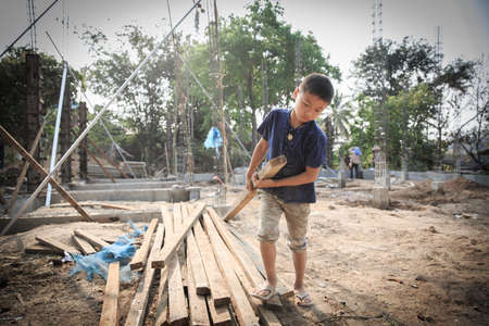 child labor , World Day Against Child Labour concept.の写真素材