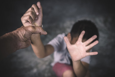 Stop abusing violence, Children violence and abused conceptの写真素材