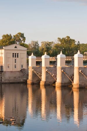 River bridge, dam for water powerのeditorial素材