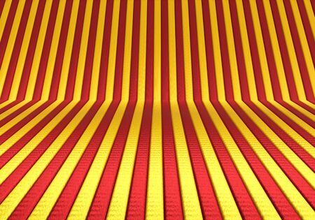 3d rendering of abstract red ans yellow straight lines refract backgroundの写真素材