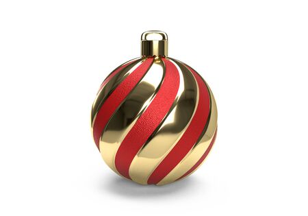 3d rendering of Christmas ball on white background. 3d minimal concept for Christmas decoration or New yearの写真素材