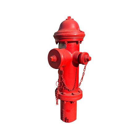 Red fire hydrant with a chain. isolate on white background