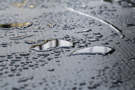 water tears on black floorの写真素材