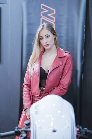 Verona/Italy - 01 18 2020 : Motor Bike Expo Event Beautiful sexy girlのeditorial素材