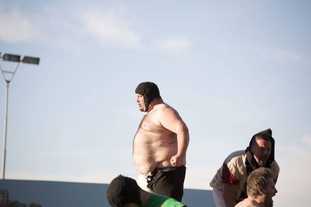 Quattro Castella,Reggio Emilia/Italy - July 26 2019 : medieval historical re-enactment of matilde di canossa, traditional games and joustingのeditorial素材