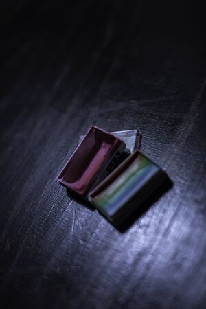 bodypainting water colors slip cake and metallic colorsの写真素材