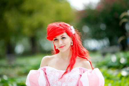 Valeggio sul Mincio, Verona / Italy : 07 01 2016 : THE MAGICAL WORLD OF COSPLAY 2019 free cosplay event beautiful ariel princess modelのeditorial素材