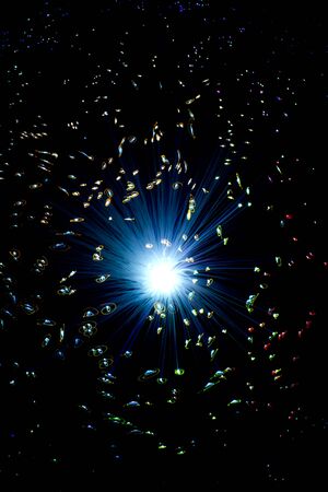 backdrop of lights of colored fiber optics galaxy stars. High quality photo