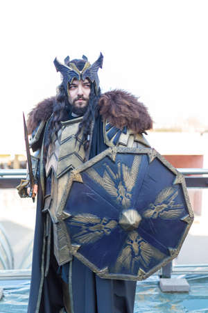 Modena, Italy : 16 01 2018 : COSMO MODENA COSPLAY 2016 free cosplay event - Lord of The Ring - Gimli