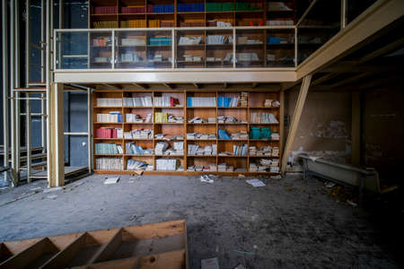 filing cabinet shelf in old abandoned factory. High quality photoの写真素材