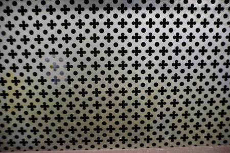 perforated sheet metal with flower motif type confessional for church. High quality photoの写真素材