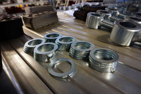 steel spacer flange for mechanical parts. High quality photo