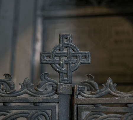 Detail of a finely decorated wrought iron gate. High quality photoのeditorial素材