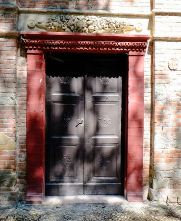 A door in Grazzano Visconti, Piacenza, Italy. High quality photoの写真素材