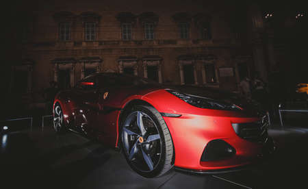 Modena, Italy - 2021 07 01: Modena Motor Fest free event with sports cars around city Ferrari. High quality photoのeditorial素材