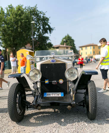 Bibbiano-Reggio Emilia Italy - 07 15 2015: Free rally of vintage cars in the town square Old Om Car, high quality photoのeditorial素材