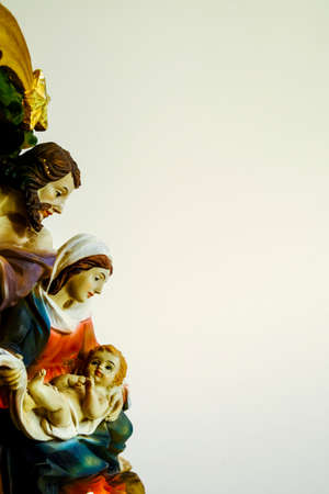 statue of the native with Jesus, Madonna and St. Joseph. High quality photoの写真素材