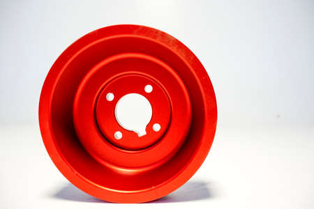 flange for motor in red ergal. High quality photo