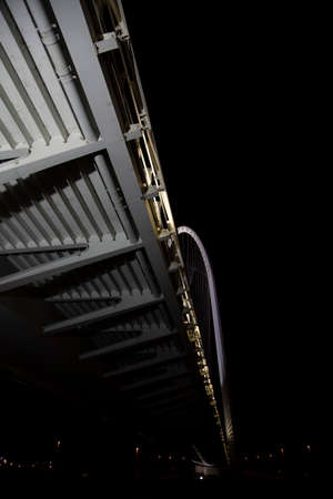 Night view of a bridge in Reggio Emilia, Italy. High quality photoの写真素材