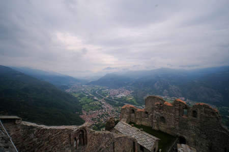 Sacra di San Michele in Turin panoramic view of the surrounding plains. High quality photoの写真素材