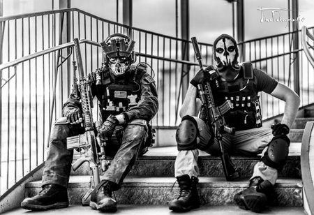 Lucca, Italy - 2018 10 31: Lucca Comics free cosplay event around city soldiers. High quality photoのeditorial素材