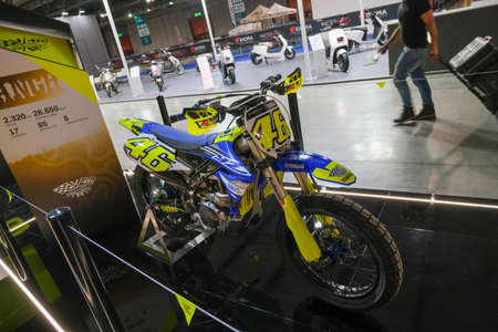 Milan, Italy - 2021 11 27: Eicma Milano Bike Expo Valentino Rossi 46 Yamaha Flat Track off road...