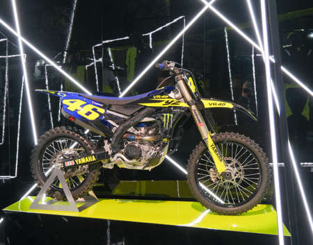 Milan, Italy - 2021 11 27: Eicma Milano Bike Expo Valentino Rossi Yamaha Yz 450 R Flat Track. High...