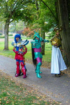 Lucca, Italy - 2018 10 31: Lucca Comics free cosplay event around city kings of zodiac. High quality photoのeditorial素材