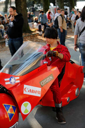Lucca, Italy - 2018 10 31: Lucca Comics free cosplay event around city akira boy. High quality photoのeditorial素材