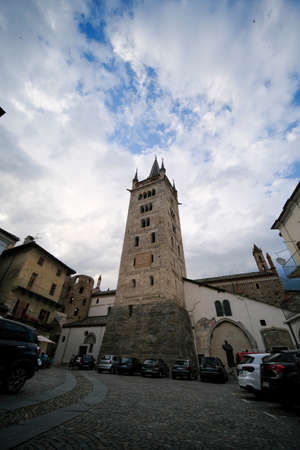 Susa medieval arch with guard towers to defend the city Italy. High quality photoの写真素材