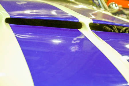 Verona, Italy - 2018 01 12: MBE Verona Bike Expo Bike and Custom car exibituon - Shelby Mustang Gt. High quality photoのeditorial素材