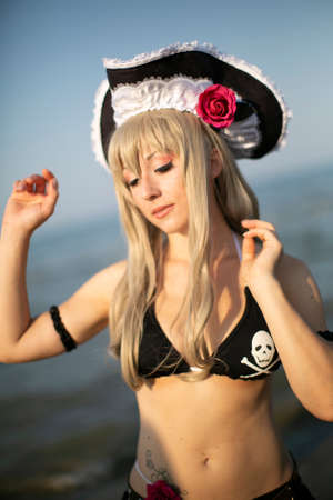 Rimini, Italy - 2016 07 21: Rimini Comics free cosplay event around beach and seaside Qoo Otaku War...