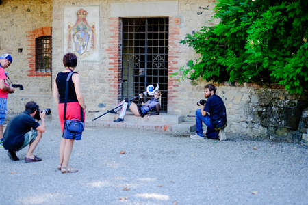 Grazzano Visconti - Piacenza, ITaly: 2016 06 10 free cosplay event within the medieval city walls....