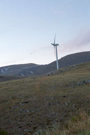 wind farm on the hills of Abruzzo in Italy. High quality photo