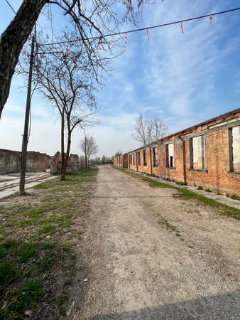 interior and ruins of concentration camp in Fossoli Carpi Italy. High quality photoのeditorial素材