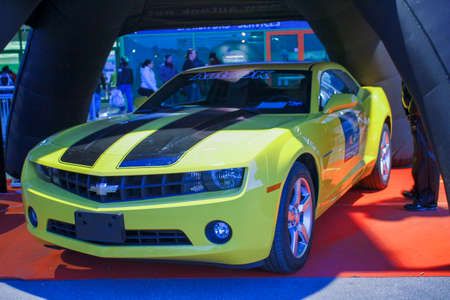 Verona, Italy - 2018 01 12: MBE Verona Bike Expo Bike and Custom car exibituon - chevrolet camaro....