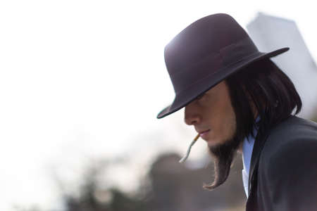 Lucca, Italy - 2018 10 31: Lucca Comics free cosplay event around city Lupine 3rd and Jigen. High quality photoのeditorial素材