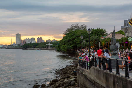 Shalun Beach Taipei City beach sunset on bad. High quality photo