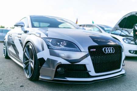 Reggio Emilia Italy - 07 15 2019: Free Sport Car in the town square audi TT. High quality photo