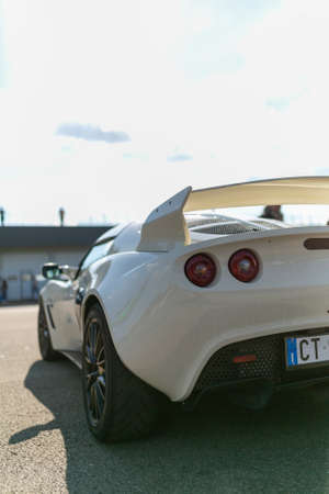 Reggio Emilia Italy - 07 15 2019: Free Sport Car in the town square Lotus Exige. High quality photoのeditorial素材