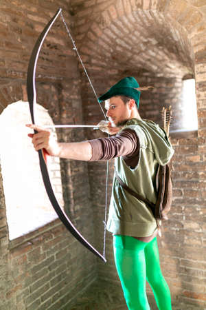 Lucca, Italy - 2018 10 31: Lucca Comics free cosplay event around city Robin Hood. High quality...