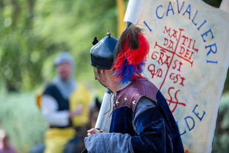 Canossa, Reggio Emilia - Italy: 2019 01 07 Medieval historical re-enactment of Martilde di Canossa...