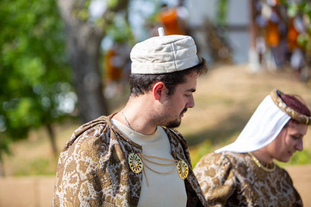 Canossa, Reggio Emilia - Italy: 2019 01 07 Medieval historical re-enactment of Martilde di Canossa...